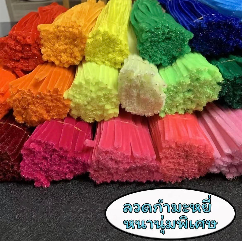 ลวดกำมะหยี่ DIY 100 ชิ้น 8 มิล ลวดกํามะหยี่ขนฟู เส้นขนฟู ลวดกำมะหยี่หนาพิเศษ คละสี สีพาสเทล สีสันสดใส เรือจากประเทศไทย วัสดุผ้ากำมะหยี่+ลวดเหล็ก ขนาดยาว 30CM กว้าง 0.8CM