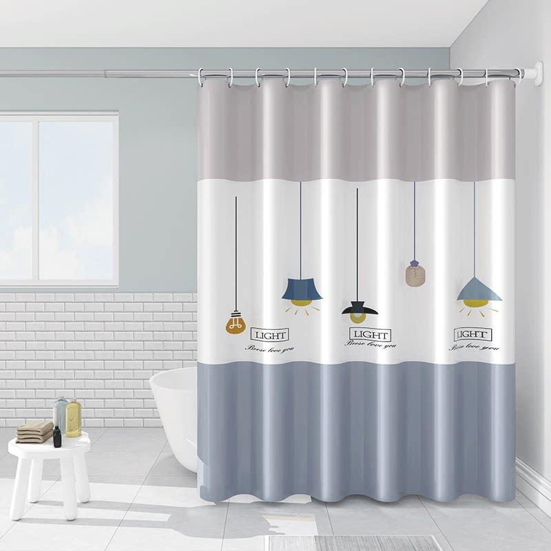 ม่านห้องน้ำ ม่านพลาสติกกันน้ำ ขนาด 150cmX180cm 200X200cm พร้อมห่วงตะขอ ผ้าม่านห้องน้ำห้องอาบน้ำ กันน้ำ กันเชื้อรา