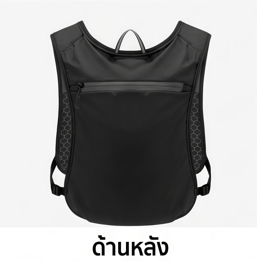เสื้อเวสวิ่งสะท้อนแสง รุ่นพรีเมียม ระบายอากาศดีเยี่ยม น้ำหนักเบา พร้อมช่องใส่ขวดน้ำและมือถือ เหมาะสำหรับวิ่งกลางคืนและเดินป่า