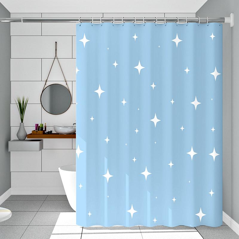 ม่านห้องน้ำ ม่านพลาสติกกันน้ำ ขนาด 150cmX180cm 200X200cm พร้อมห่วงตะขอ ผ้าม่านห้องน้ำห้องอาบน้ำ กันน้ำ กันเชื้อรา