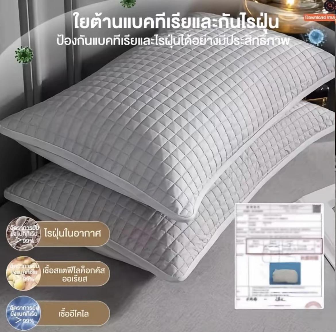 ปลอกหมอนเย็น ความรู้สึกเย็น น้ําแข็ง หมอนกันเปื้อน (48*74 ซม) ปลอกหมอนสีพื้น เย็น ระบายอากาศ กันเหงื่อ ข้างกันไรฝุ่น