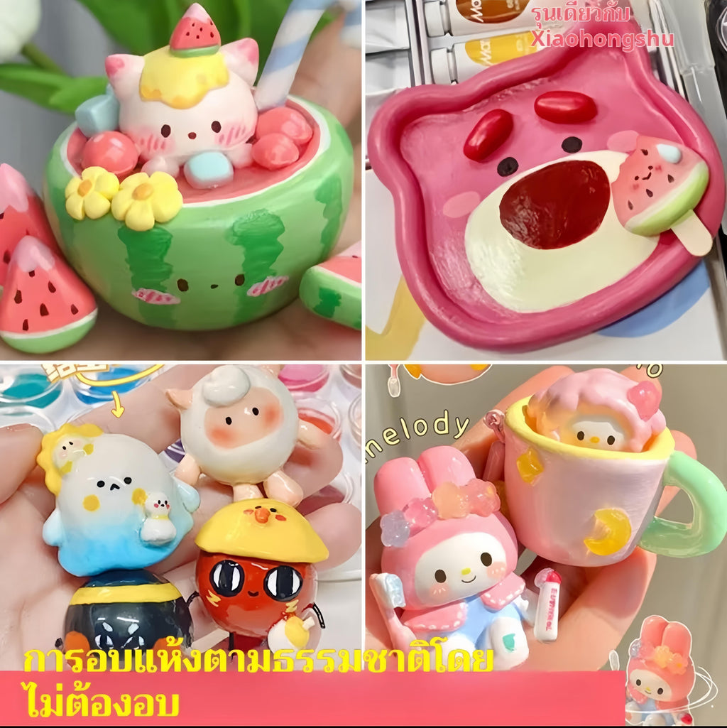 ชุดดินปั้น DIY แห้งเองแบบสูญญากาศ ไม่ต้องเผาไฟ ใช้ได้ทั้งงานเซรามิกและปั้นรูป เหมาะสำหรับผู้ใหญ่และเด็กปลอดภัย ไร้สารเคม