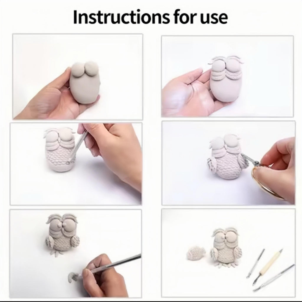ชุดดินปั้น DIY แห้งเองแบบสูญญากาศ ไม่ต้องเผาไฟ ใช้ได้ทั้งงานเซรามิกและปั้นรูป เหมาะสำหรับผู้ใหญ่และเด็กปลอดภัย ไร้สารเคม