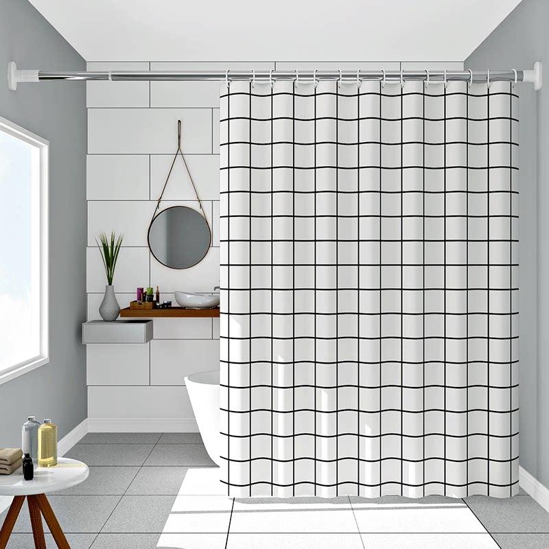 ม่านห้องน้ำ ม่านพลาสติกกันน้ำ ขนาด 150cmX180cm 200X200cm พร้อมห่วงตะขอ ผ้าม่านห้องน้ำห้องอาบน้ำ กันน้ำ กันเชื้อรา